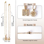 2 Count Initial Letter Pendant Necklaces with Zircon Stones for Women 26 Alphabet Necklace Fashion Jewelry for Parties & Birthdays Valentine'S Day Gift Deals for You Days