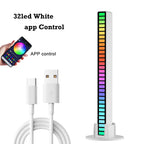 32Led RGB Music Rhythm Light Bar Rechargeable APP Control Rgb Sound Activated Night Light Music Rhythm Light Car Gaming