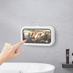 Cell Phone Holder Adjustable Sticky Wall Mount Waterproof Box Shower Bathroom Phone Stand TV Catch up Use All Smartphones