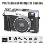 4K CCD Digital Camera for Student 48MP Compact Digital Photography Camera 180°Flip Screen Selfile Camera for Kid Adult Beginners