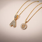 2 Count Initial Letter Pendant Necklaces with Zircon Stones for Women 26 Alphabet Necklace Fashion Jewelry for Parties & Birthdays Valentine'S Day Gift Deals for You Days