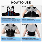Back Brace Posture Corrector for Women and Men, Shoulder Straightener Adjustable Full Back Support Upper and Lower Waist Belt