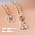 2 Count Initial Letter Pendant Necklaces with Zircon Stones for Women 26 Alphabet Necklace Fashion Jewelry for Parties & Birthdays Valentine'S Day Gift Deals for You Days
