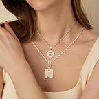 2 Count Initial Letter Pendant Necklaces with Zircon Stones for Women 26 Alphabet Necklace Fashion Jewelry for Parties & Birthdays Valentine'S Day Gift Deals for You Days