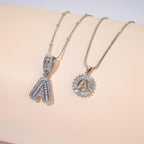 2 Count Initial Letter Pendant Necklaces with Zircon Stones for Women 26 Alphabet Necklace Fashion Jewelry for Parties & Birthdays Valentine'S Day Gift Deals for You Days