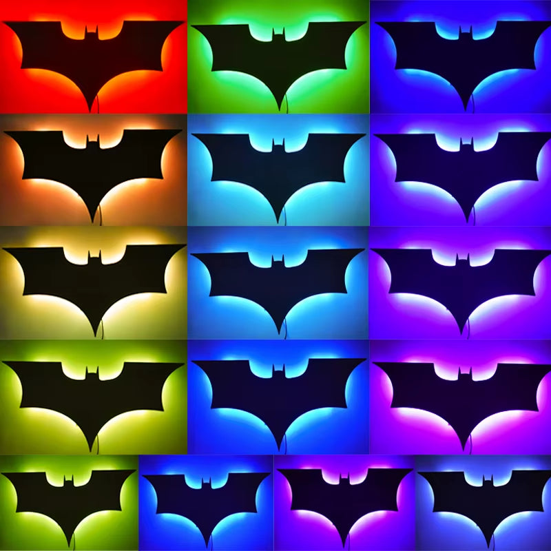 3D Bat Wall Lamp with RGB LED Lighting and Remote Control for Bedroom, Living Room, and Hallway Decor