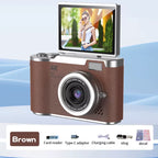 4K CCD Digital Camera for Student 48MP Compact Digital Photography Camera 180°Flip Screen Selfile Camera for Kid Adult Beginners