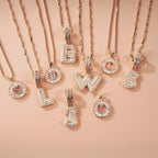 2 Count Initial Letter Pendant Necklaces with Zircon Stones for Women 26 Alphabet Necklace Fashion Jewelry for Parties & Birthdays Valentine'S Day Gift Deals for You Days